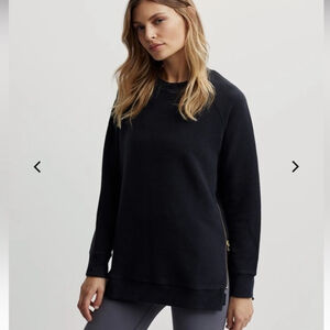 Varley Crewneck Manning Sweat Side Zip Sweatshirt Black Size X-Small